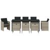 vidaXL Set de masă pentru grădină cu pernă 9 pcs Gri deschis poliratan