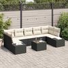 vidaXL Set de canapele pentru grădină 8 pcs Negru Rattan poli