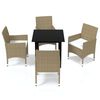 vidaXL Set mobilier de grădină cu perne, 5 piese, bej, poliratan