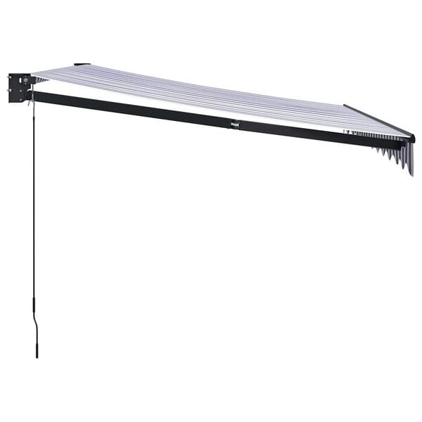 vidaXL Copertină retractabilă albastru/alb, 3x2,5 m, textil/aluminiu