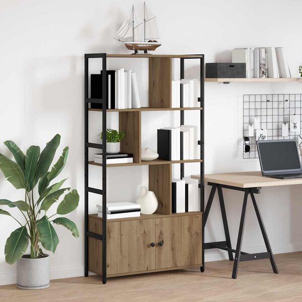 vidaXL Raft pentru cărți Stejar Artizanal 80 x 30 x 155,5 cm