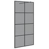 vidaXL Zid de duș walk-in Negru 100 x 195 cm sticlă securizată