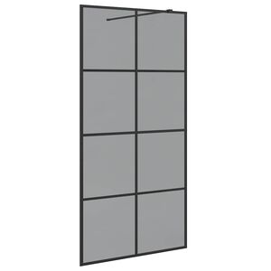 vidaXL Zid de duș walk-in Negru 100 x 195 cm sticlă securizată