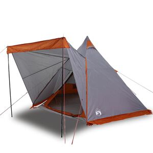 vidaXL Cort de familie Tipi pentru 6 persoane gri impermeabil