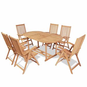 vidaXL Set mobilier exterior cu scaune pliabile 7 piese lemn tec masiv