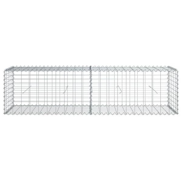 vidaXL Coș gabion cu capac, 200x50x50 cm, fier galvanizat