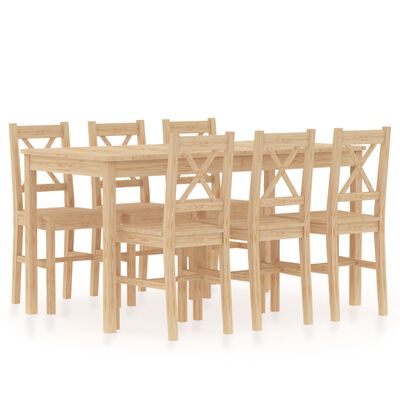vidaXL Set mobilier de bucătărie, 7 piese, lemn de pin