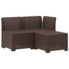 vidaXL Canapea pentru Grădină cu 3 Locuri Aspect Rattan PP Maro