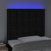 vidaXL Tăblie de pat cu LED, negru, 80x5x118/128 cm, textil