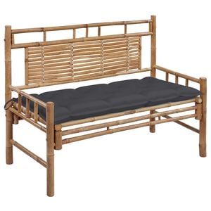 vidaXL Bancă de grădină cu pernă, 120 cm, bambus