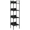 vidaXL Bibliotecă 4 niveluri, negru, 35x30x138,5 cm, lemn prelucrat
