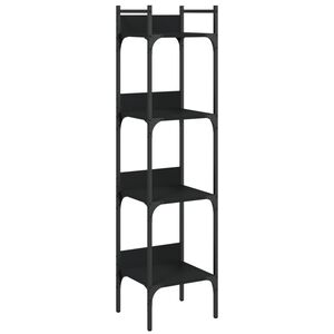 vidaXL Bibliotecă 4 niveluri, negru, 35x30x138,5 cm, lemn prelucrat