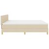vidaXL Pat cu arcuri cu pernă cu headboard Crem 200 x 200 cm țesătură