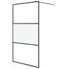 vidaXL Perete cabină duș walk-in negru 115x195 cm sticlă ESG semi-mată