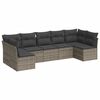 vidaXL Set canapele de grădină, 7 piese, cu perne, gri, poliratan