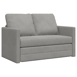 vidaXL Canapea extensibilă de podea 2 &icirc;n 1, gri, 122x204x55 cm catifea