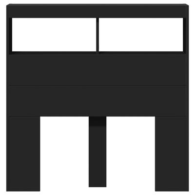vidaXL Tăblie cu dulap și LED, negru, 100x17x102 cm