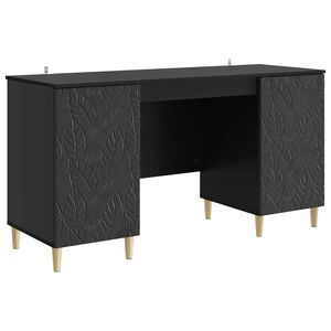 vidaXL Birou Negru 142,5 x 50 x 75 cm Lemn prelucrat