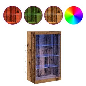 vidaXL Bufet LED Lemn vechi 60,5 x 37 x 100 cm Lemn compozit