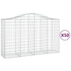 vidaXL Coșuri gabion arcuite 50 buc, 200x50x120/140cm, fier galvanizat