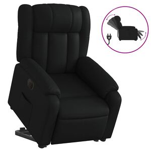 vidaXL Fotoliu rabatabil electric cu ridicare, negru, piele ecologică