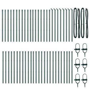 vidaXL St&acirc;lp de gard. 52 pcs Verde 3,2 x 3,2 x 100 cm