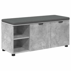 vidaXL Bancă pentru hol cu pernă cu raft Gri Beton 100 x 38 x 46 cm