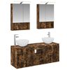 vidaXL Set dulap baie 5 buc. Stejar fumuriu Lemn prelucrat