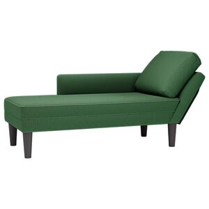 vidaXL Șezlong cu pernă, țesătură verde &icirc;nchis din velur
