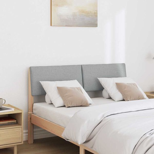 vidaXL Tăblie tapițată Gri deschis 120 cm Lemn de pin masiv