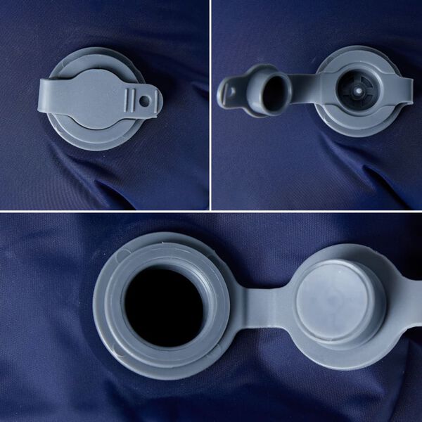 vidaXL Saltea de camping gonflabilă cu pernă, 1 persoană, bleumarin