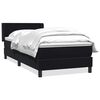 vidaXL Pat box spring cu saltea, negru, 100x210 cm, catifea