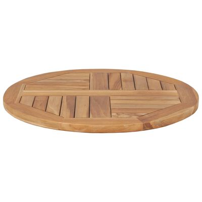 vidaXL Blat de masă, 60 cm, lemn masiv de tec, rotund, 2,5 cm