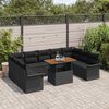 vidaXL Set de canapele pentru grădină 10 pcs Negru Rattan poli