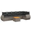vidaXL Set canapele de grădină, 7 piese, cu perne, gri, poliratan