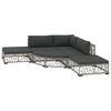 vidaXL Set mobilier de grădină cu perne, 6 piese, gri, poliratan