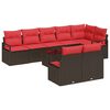 vidaXL Set de canapele pentru grădină 9 pcs Maro și roșu poliratan