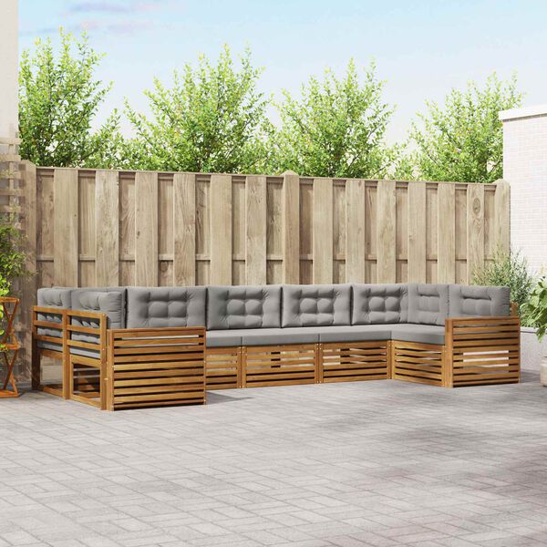 vidaXL Seturi de canapele cu pernă 7 pcs Gri natural și deschis