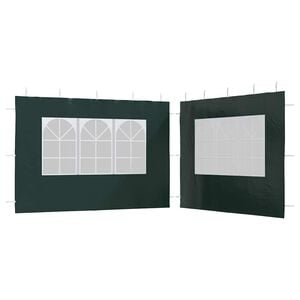vidaXL Perete lateral cort petrecere, 2 buc, verde, PE, cu fereastră