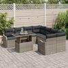 vidaXL Set de canapele pentru grădină cu pernă 9 pcs Gri Poli Rattan