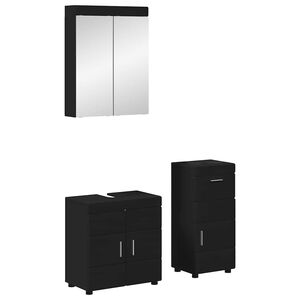 vidaXL Set de mobilier pentru baie cu sertar TULUM Negru Lemn compozit