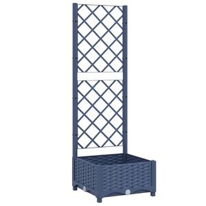 vidaXL Jardinieră de grădină cu spalier, albastru-gri, 40x40x121,5 cm, PP