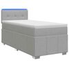vidaXL Pat boxspring cu saltea Gri deschis 90 x 200 cm Țesătură
