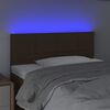 vidaXL Tăblie de pat cu LED, maro &icirc;nchis, 80x5x78/88 cm, textil
