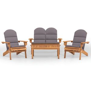 vidaXL Set mobilier de grădină Adirondack, 4 piese, lemn masiv acacia