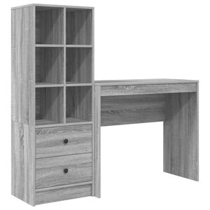 vidaXL Birou Gri Sonoma 135,5 x 40 x 127 cm 2 buc.