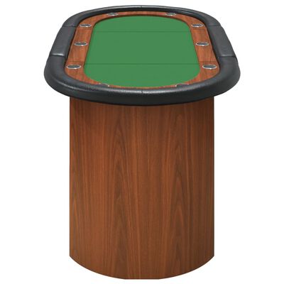 vidaXL Masă de poker, 10 jucători, verde, 160x80x75 cm