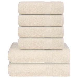 vidaXL Set prosoape FROGN 6 piese, crem, 360 g/m&sup2;