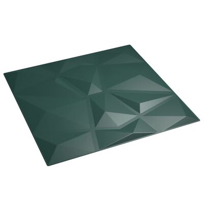 vidaXL Panouri de perete 48 buc. verde 50x50 cm XPS 12 m² diamant