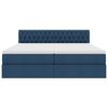 vidaXL Pat cu lumini cu bandă LED albastru 180 x 200 cm țesătură